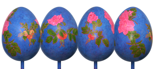 Portrait with Wild Roses egg by Lorraine Whelan, for The Big Egg Hunt Dublin 2013